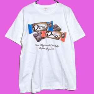Vintage Unique Dove Chocolate Tee, “Savor Silky Smooth Chocolate Anytime